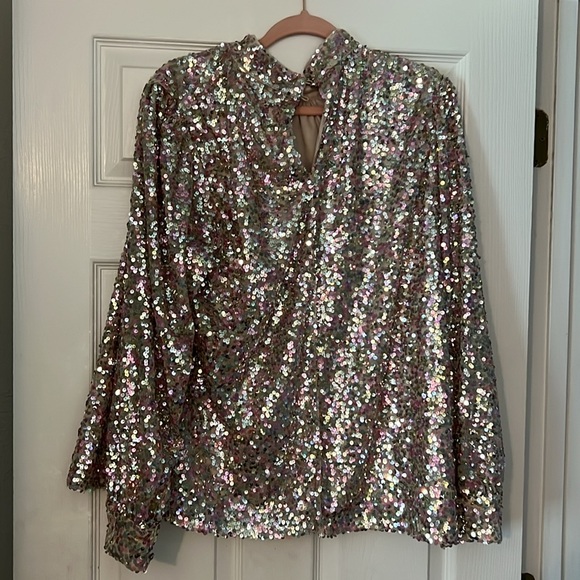 ASOS Chi Chi London Curve Sequin Blouse - Picture 5 of 5